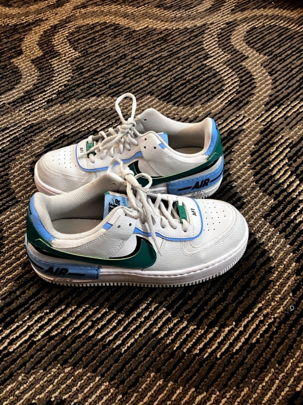 Nike AF1 Air Force 1 Shadow Photon Dust/Malachite Women Size 10 - Picture 4 of 10